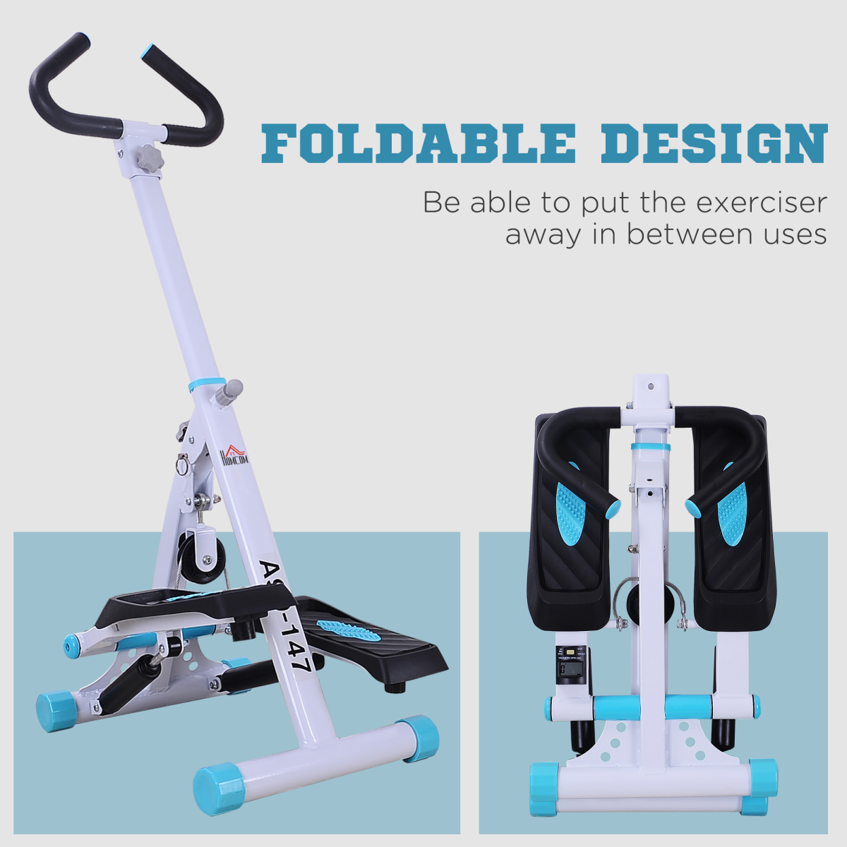 Foldable Cardio Stepper with Handle Bars – Compact Fitness Equipment for Home - All Round Fitness