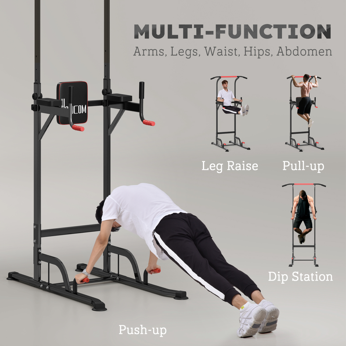 Ultimate Power Tower Pull Up Bar - Home Gym Strength Training Station - All Round Fitness