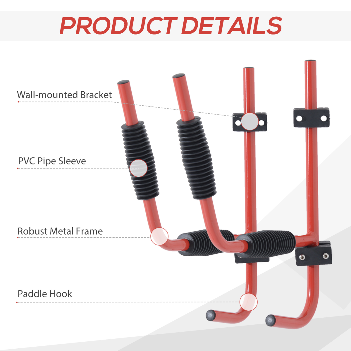 Heavy-Duty Kayak Wall Mount Rack - Secure and Space-Saving Storage Solution - All Round Fitness