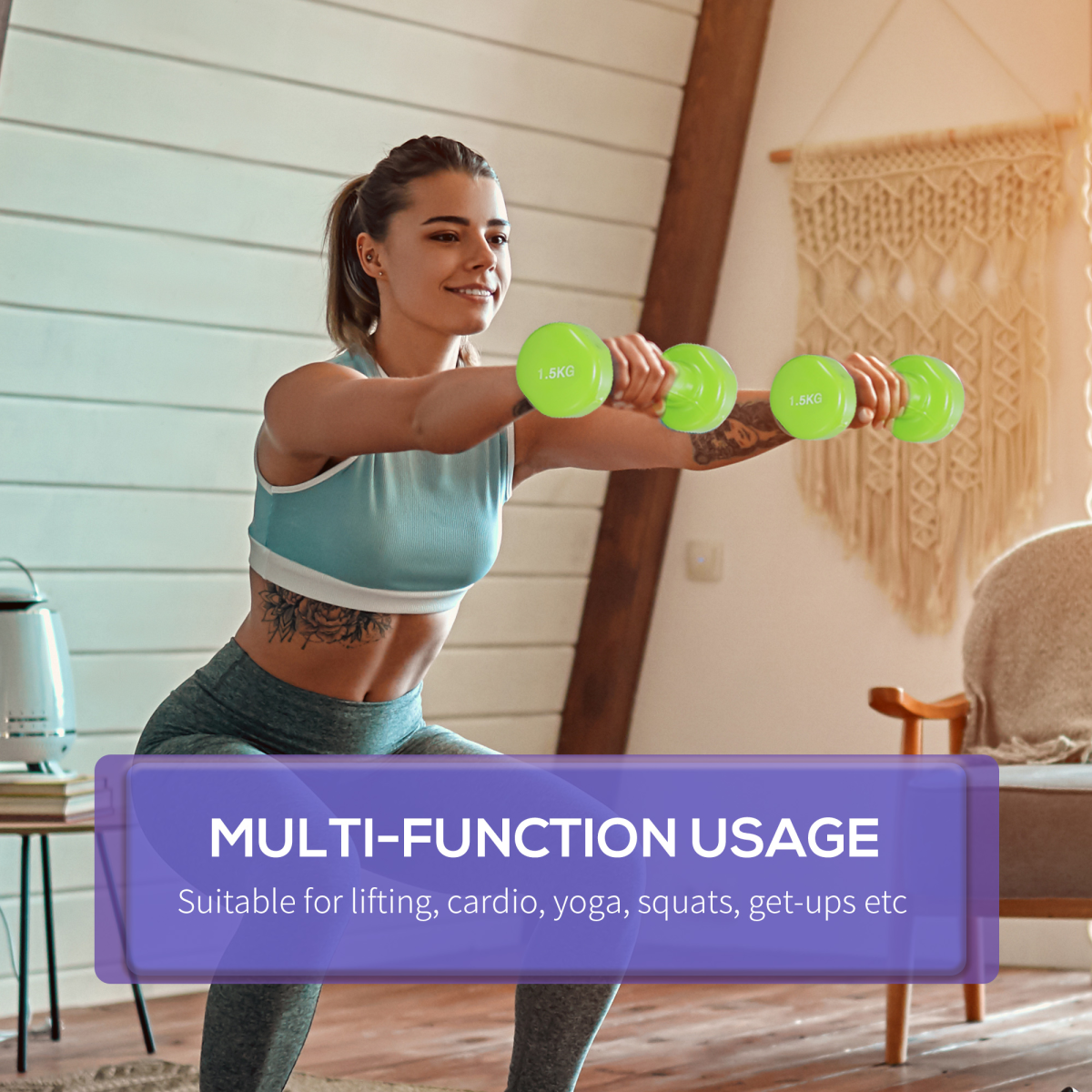 HOMCOM Versatile 6kg Dumbbell Set - Ideal for Home Workouts & Travel - All Round Fitness