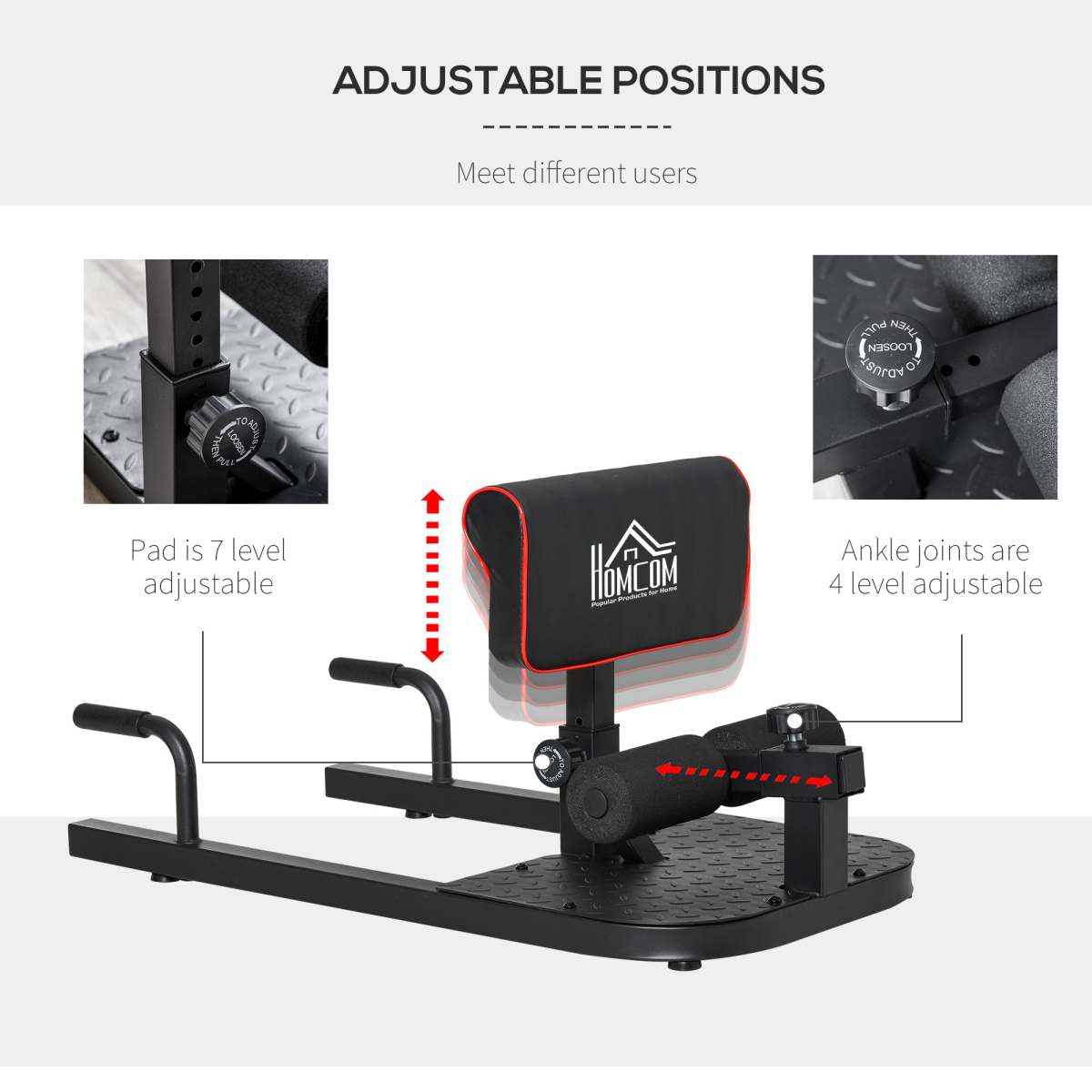 Versatile 3-in-1 Home Gym: Squat, Sit-Up & Push-Up Machine by HOMCOM - All Round Fitness