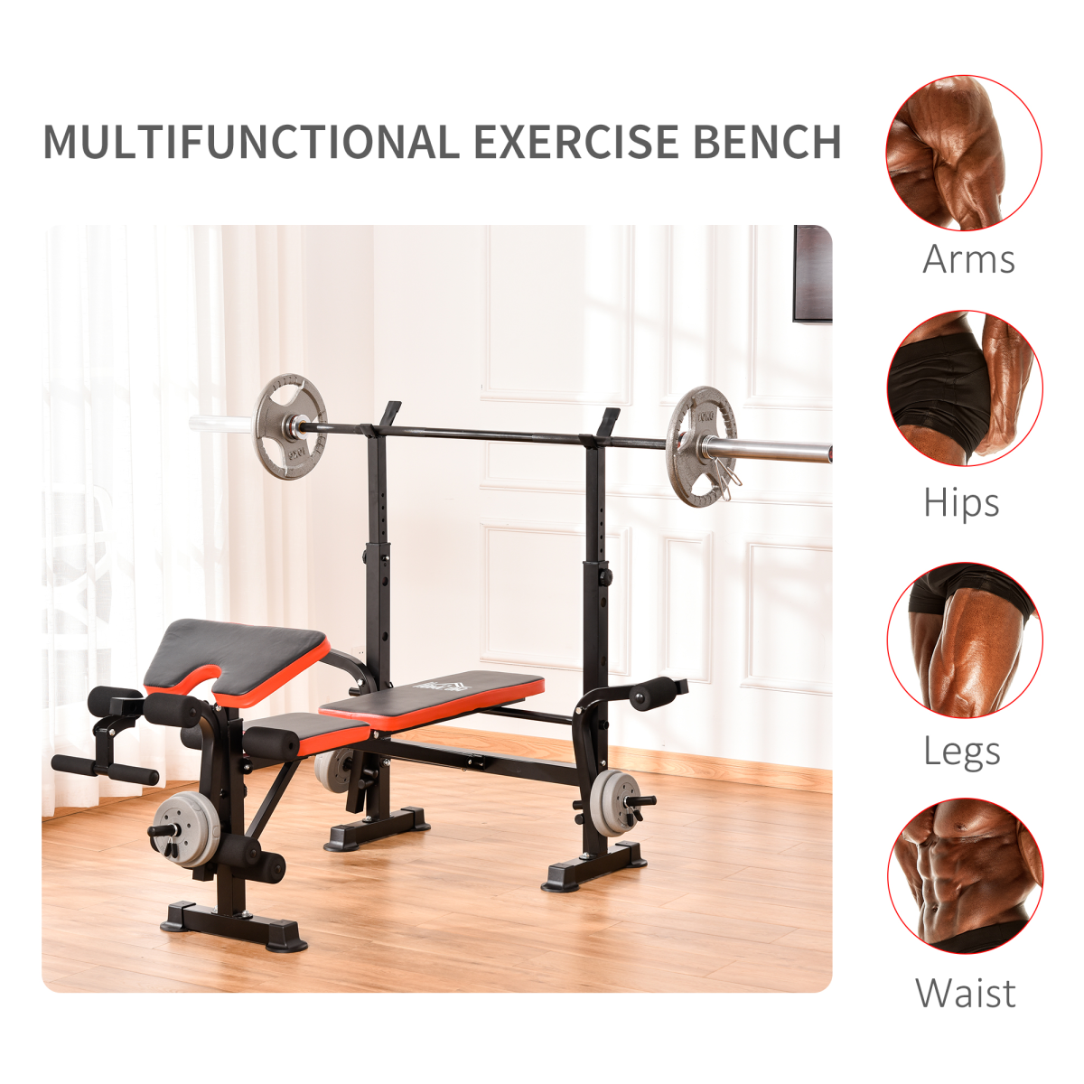 Ultimate Adjustable Weight Training Bench with Squat Rack & Leg Extension - All Round Fitness
