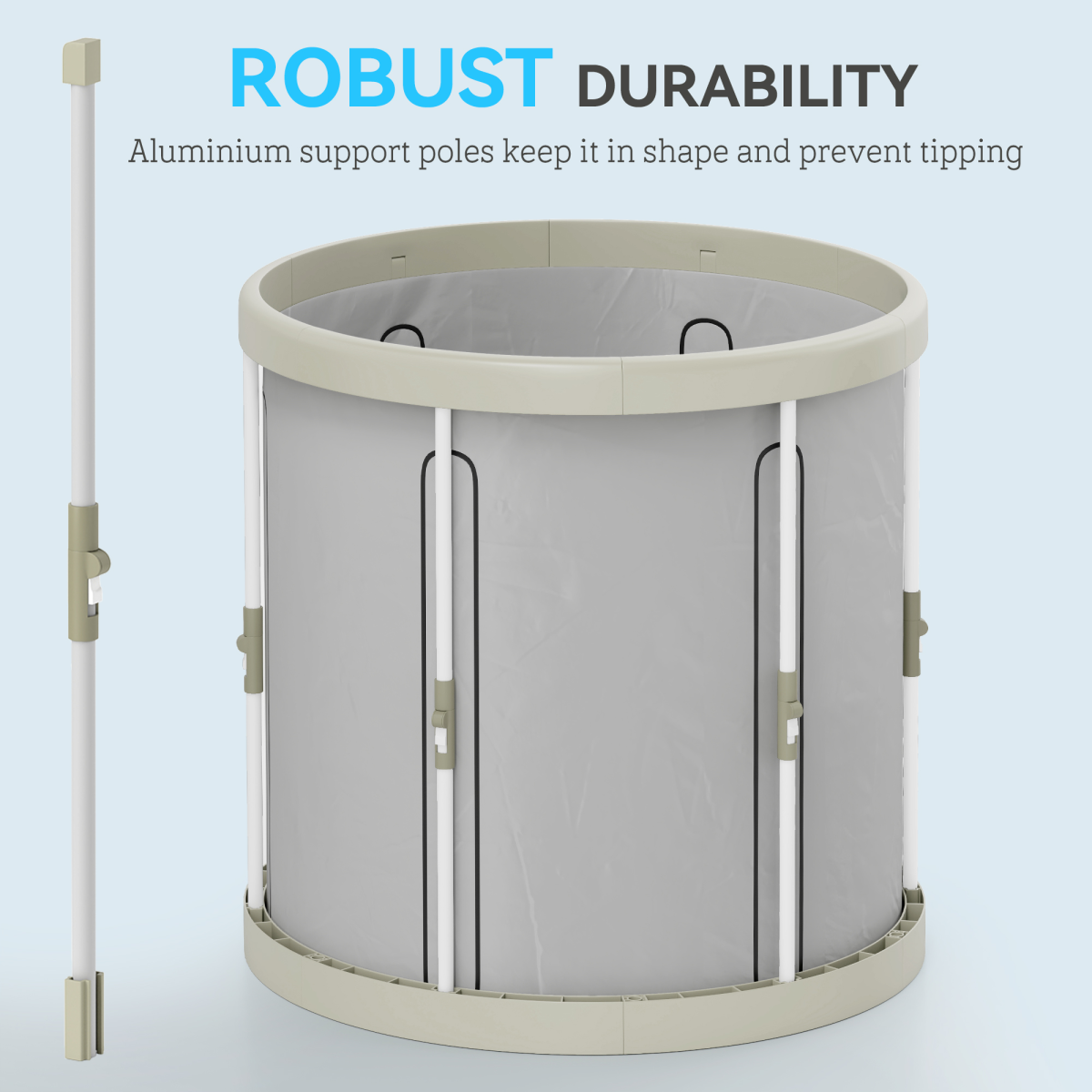 SPORTNOW Ice Bath Tub Outdoor – 210L Portable Cold Water Therapy Recovery Tub, Black