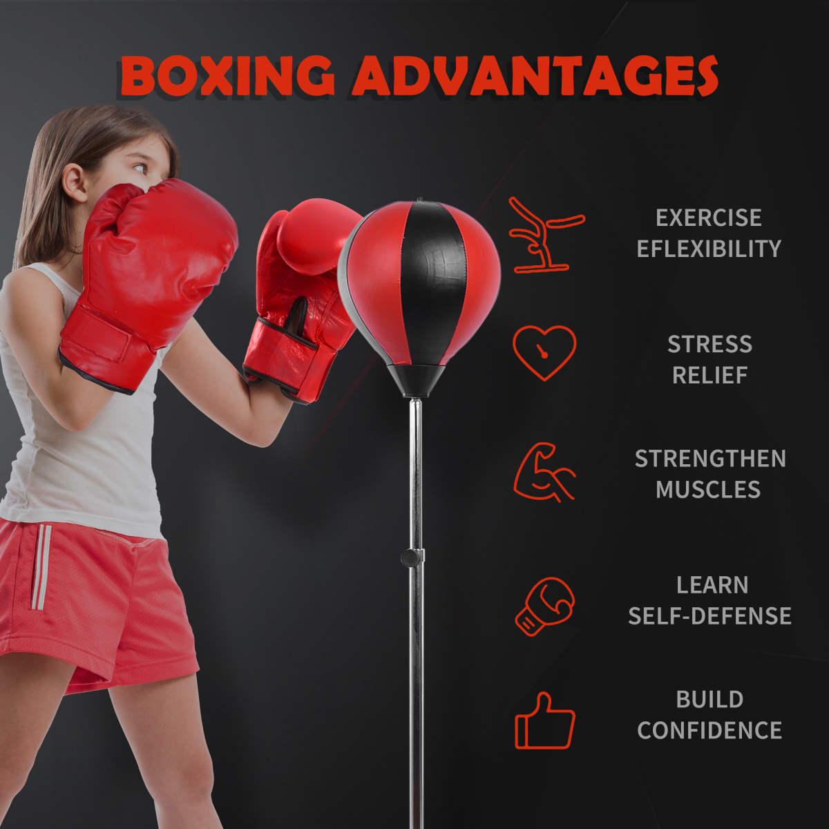 Ultimate Kids Boxing Set: Adjustable Punching Ball & Gloves for Active Play! - All Round Fitness