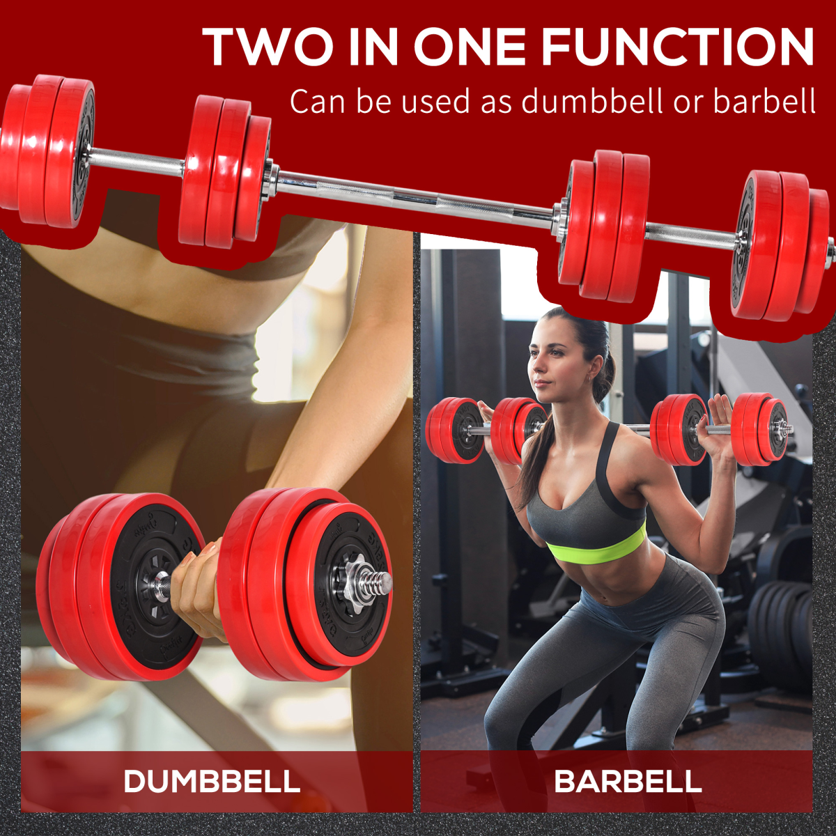 Versatile 30KG Adjustable Barbell & Dumbbell Set for Home Fitness Training - All Round Fitness