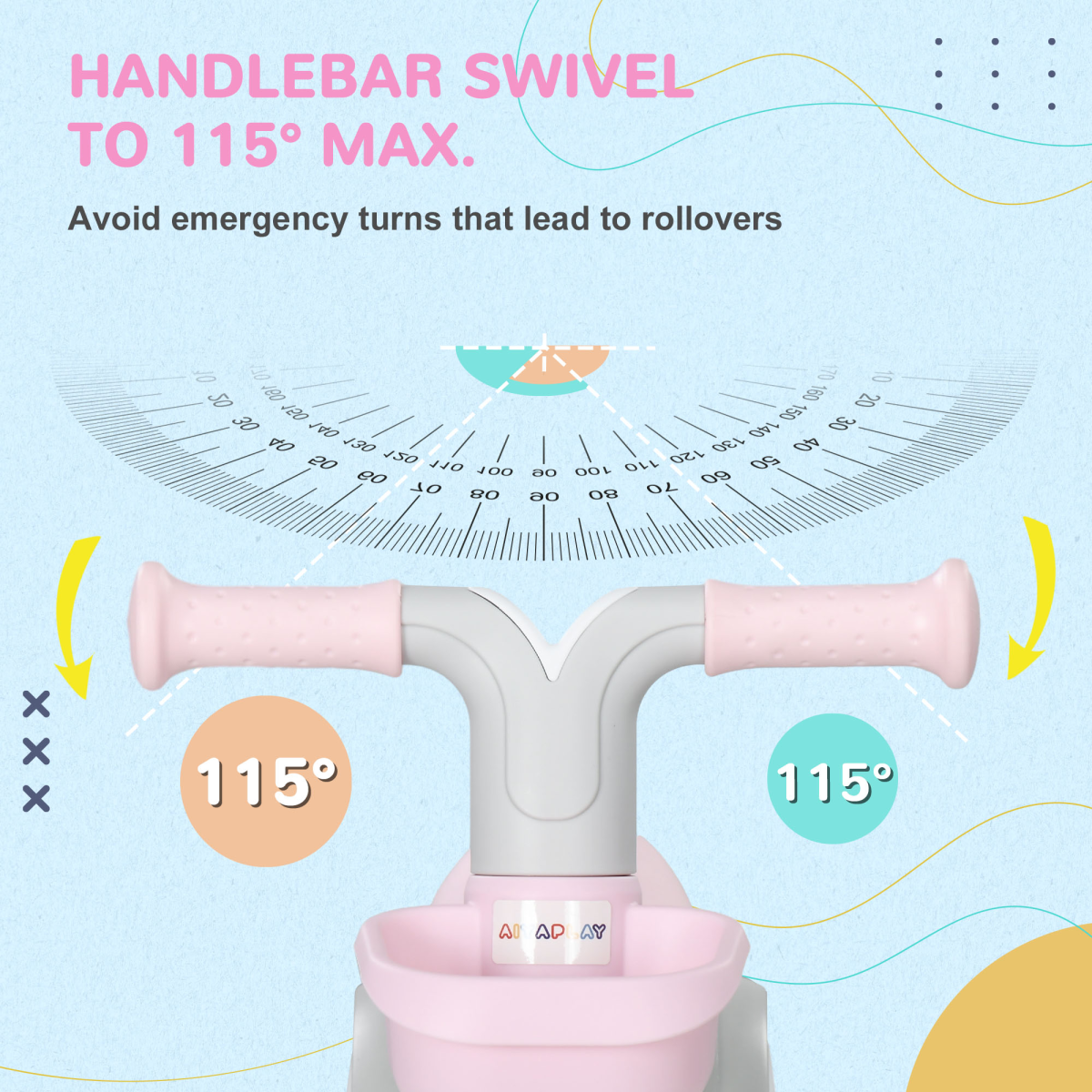 AIYAPLAY Kids Balance Bike for 1–3 Years – Adjustable Seat, Indoor/Outdoor Ride-On (Brown or Pink)