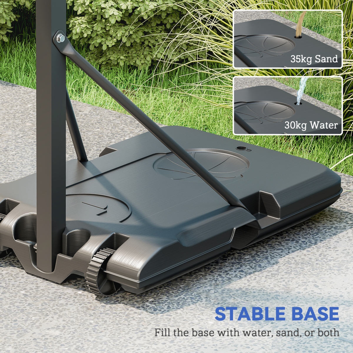 Portable Basketball Hoop – Adjustable 146-236cm with Fillable Base & Wheels