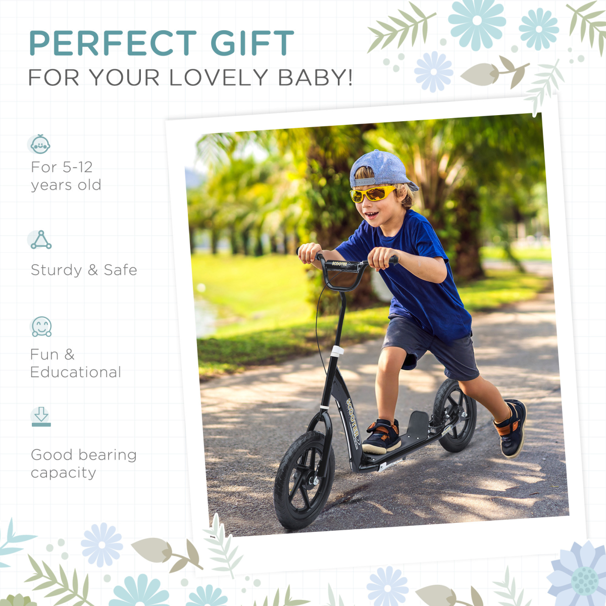 Adventure Awaits: HOMCOM 12" Kids Stunt Scooter - Fun & Safe Ride! - All Round Fitness