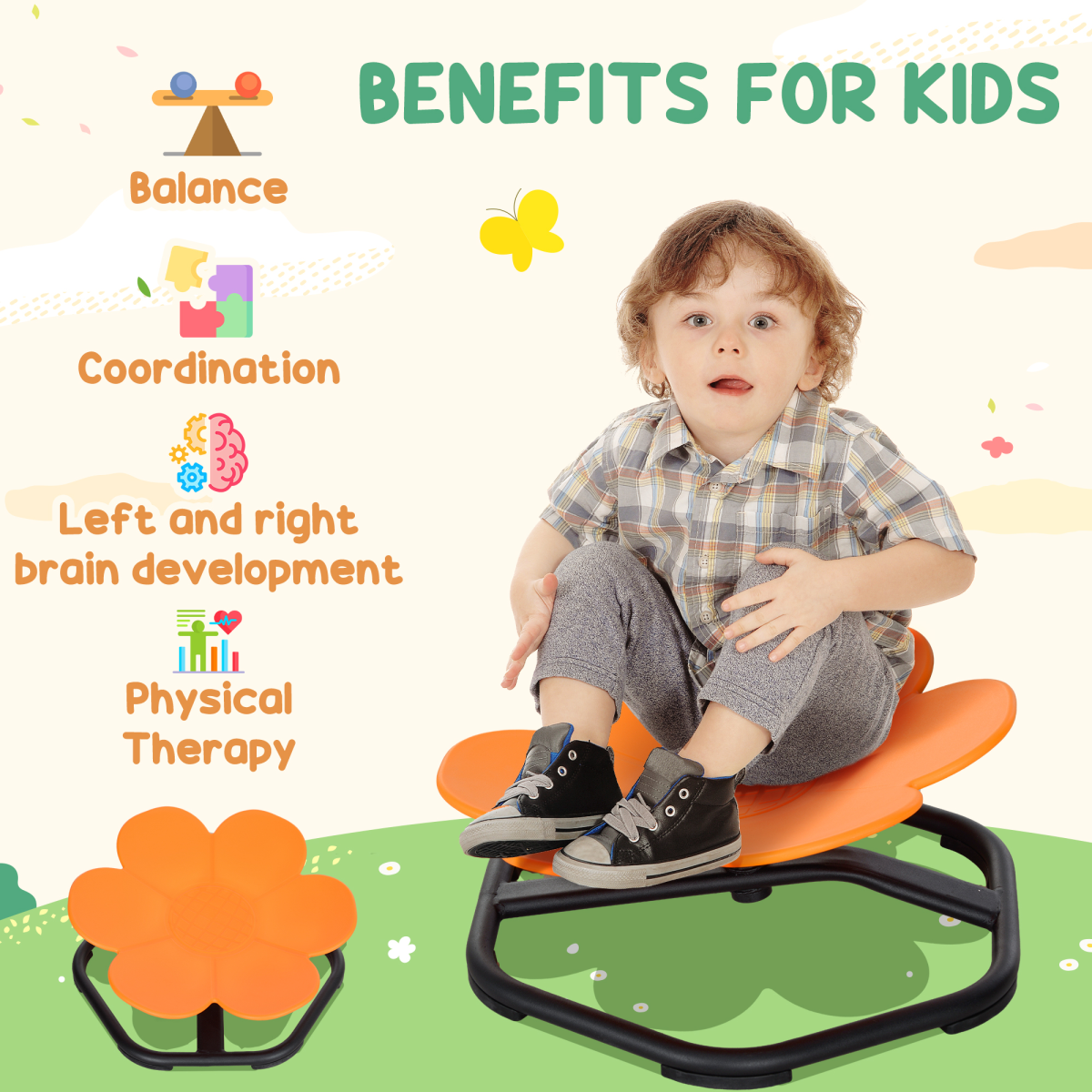 AIYAPLAY Sensory Spinning Chair for Kids – Balance, Coordination & Autism-Friendly Play