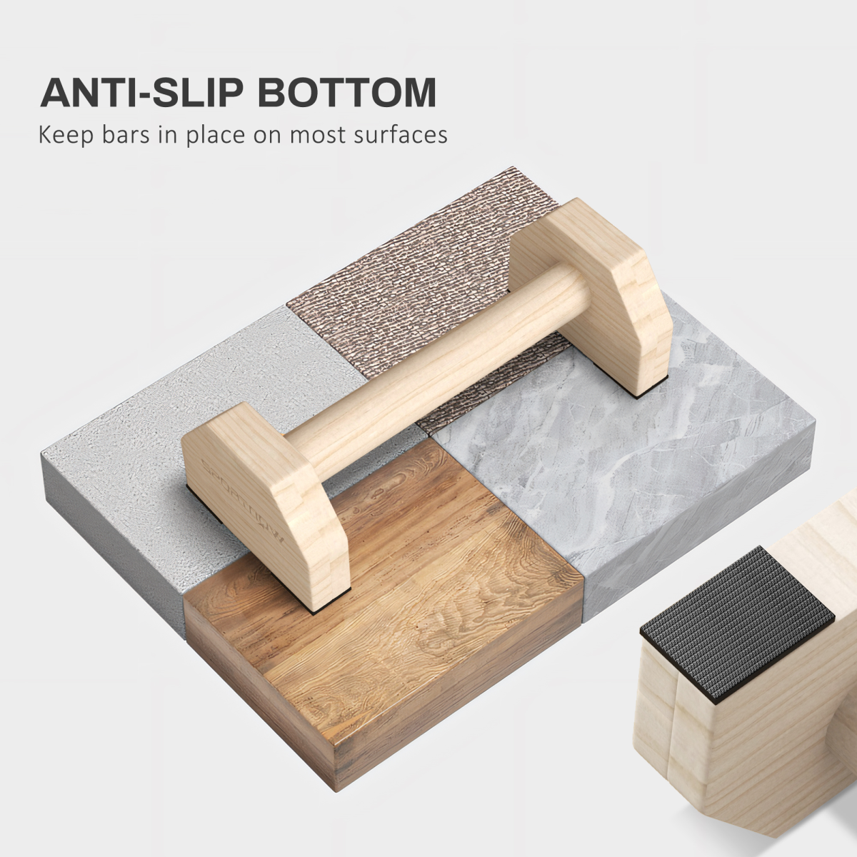 SPORTNOW Wooden Parallettes: Premium Push Up Bars for Home Calisthenics - All Round Fitness