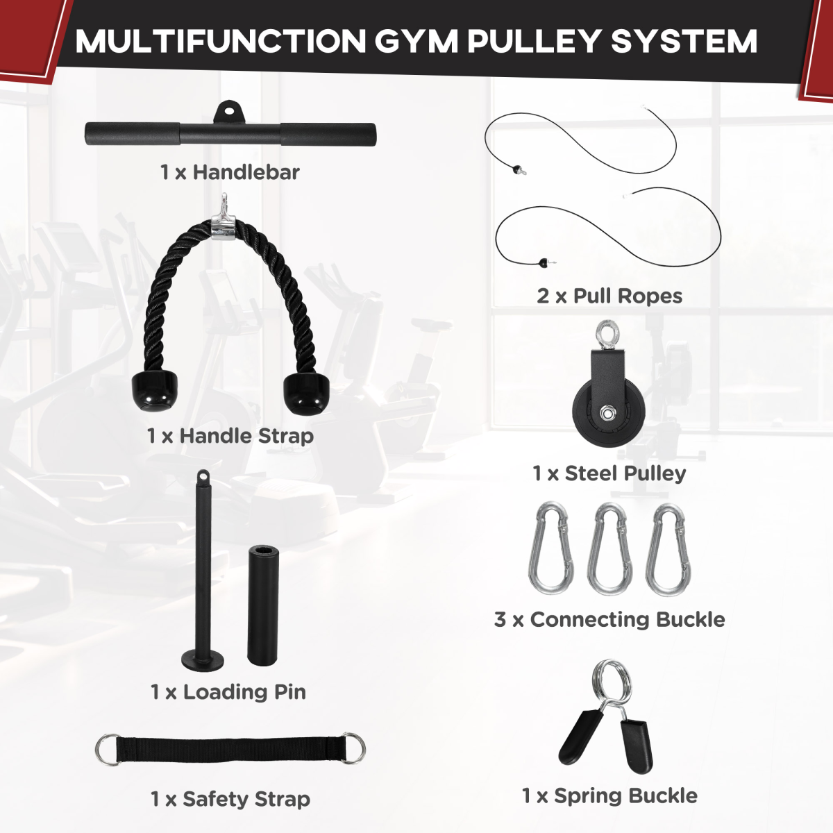 Cable Pulley System for Home Gym – Lat Pull Down & Tricep Training with DIY Loading Pin - All Round Fitness