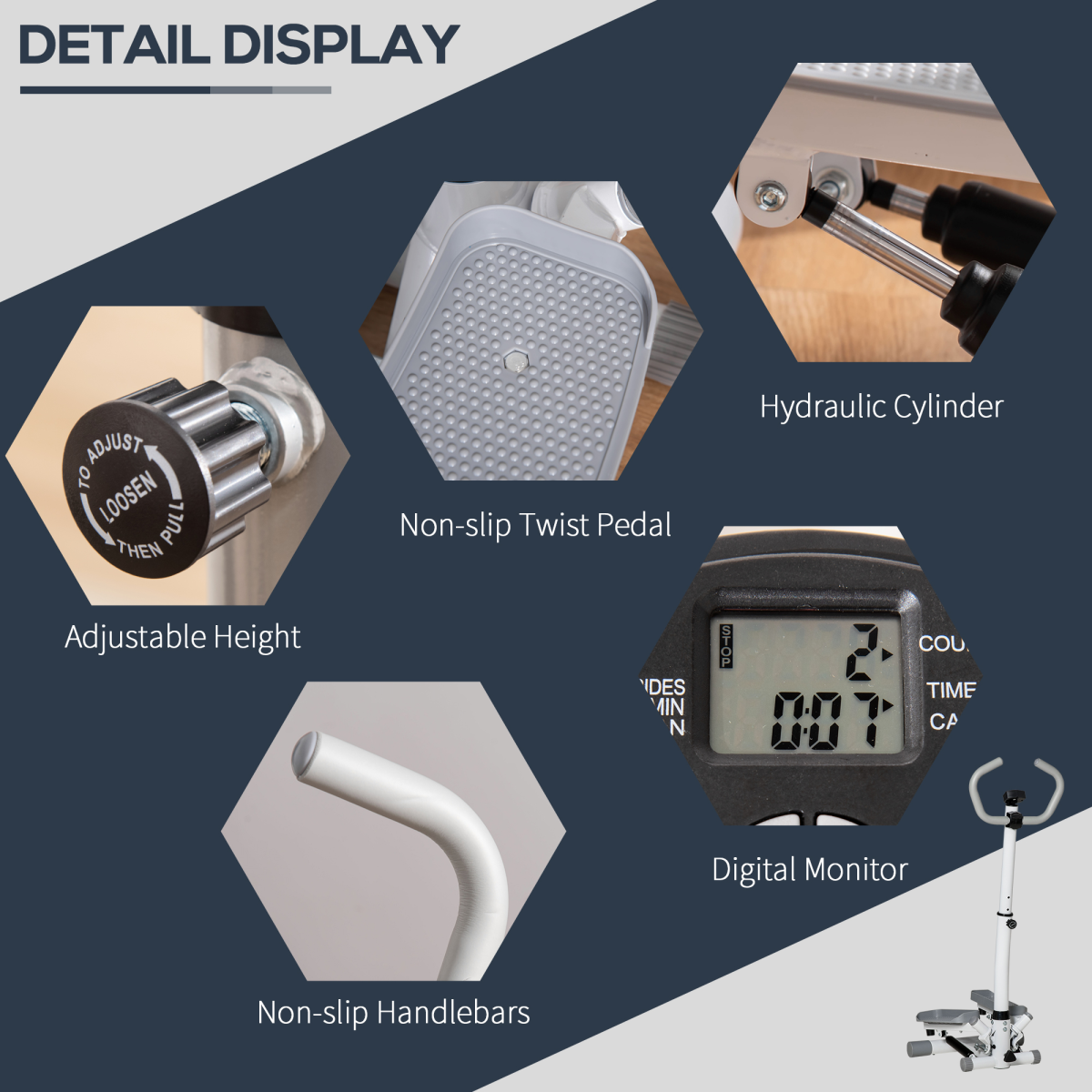 Ultimate Adjustable Twist Stepper: Home Gym Aerobic Workout Mastery - All Round Fitness