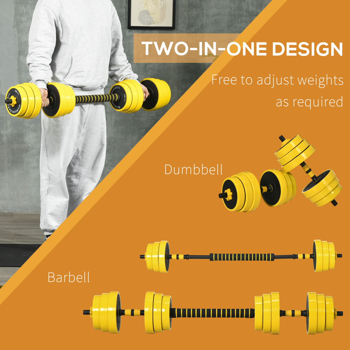 Versatile 25KG Barbell & Dumbbell Set for Ultimate Home Workout – HOMCOM - All Round Fitness