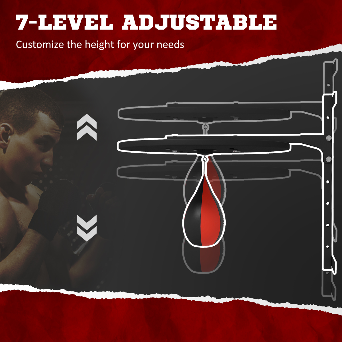 Adjustable Speed Bag Platform – Wall-Mount Punching Bag Training Kit with Pump