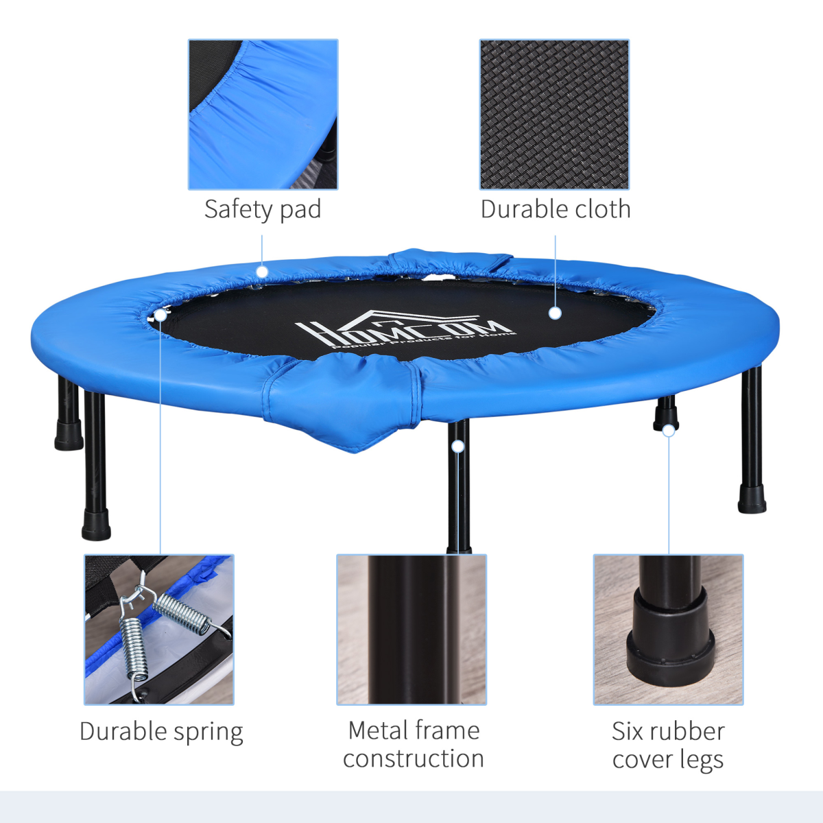 Compact 96cm Foldable Fitness Trampoline - Portable Rebounder for Home Workouts - All Round Fitness