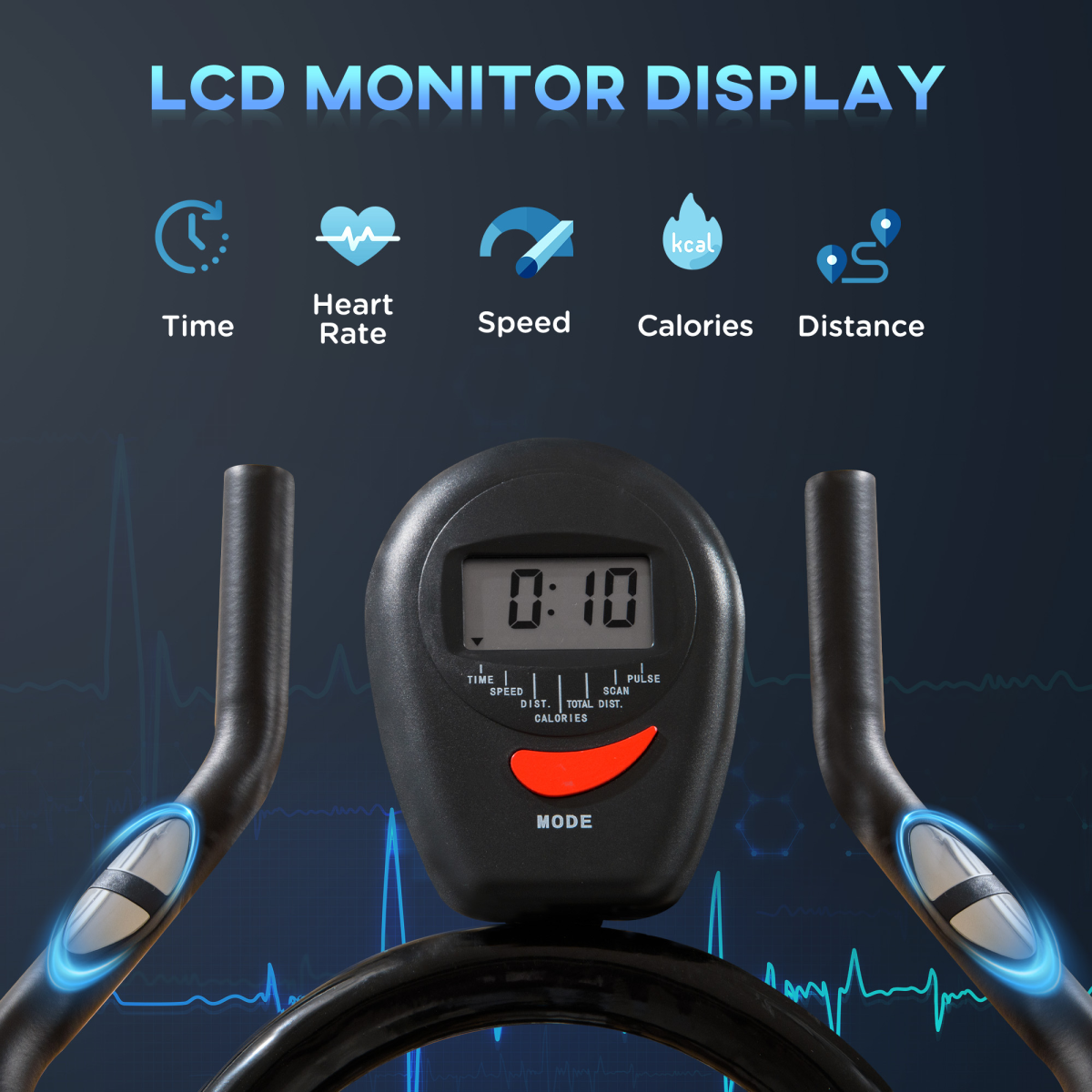 8kg Flywheel Stationary Exercise Bike – Indoor Cycling Cardio Workout Bike with Adjustable Resistance & LCD Monitor - All Round Fitness