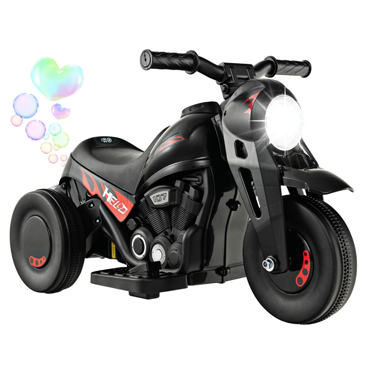 6V Electric Kids Ride-On Motorcycle with Bubble Maker
