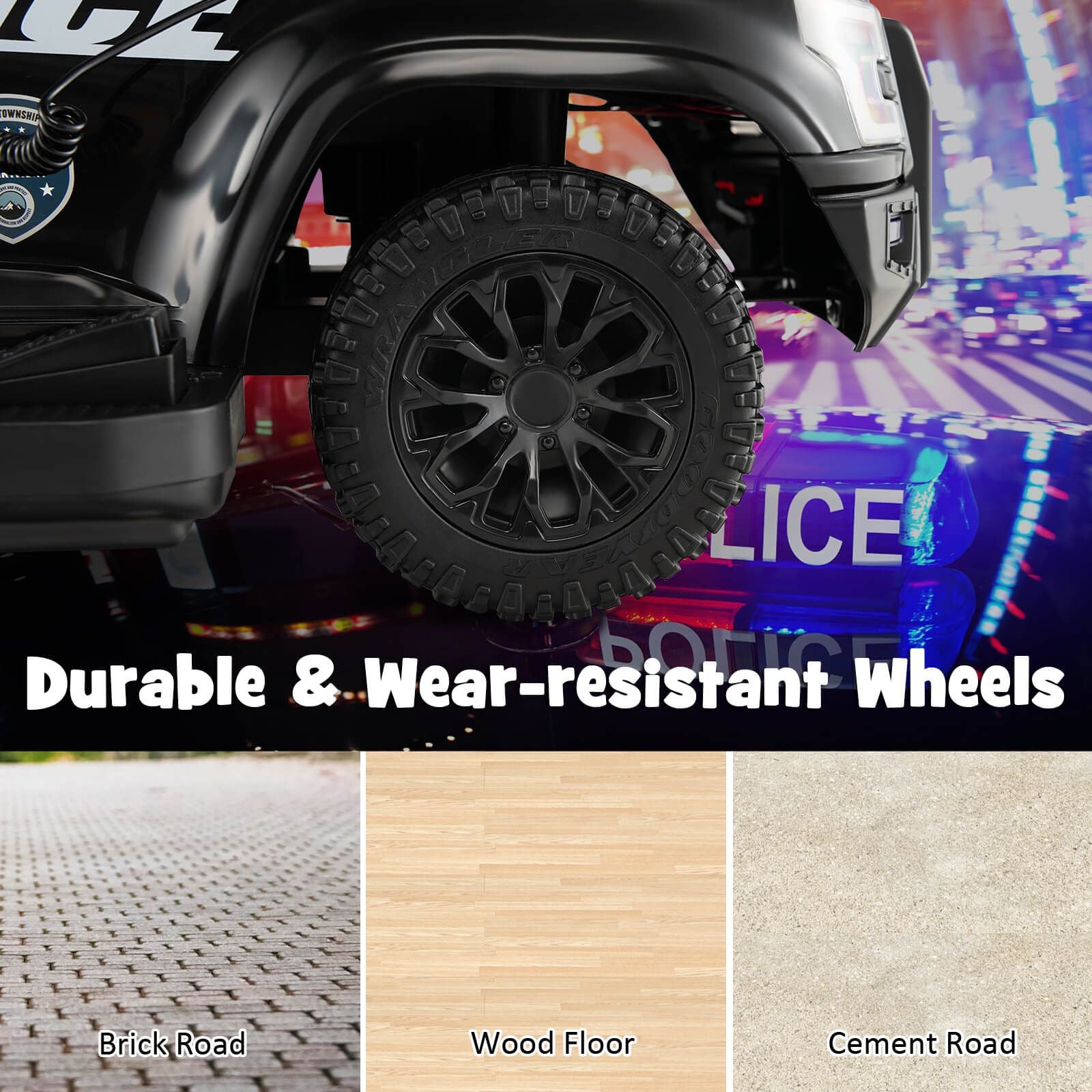 6V Kids Ride-On Police Car with Siren Lights, Megaphone & Hidden Storage | Electric Ride-On Toy for Toddlers