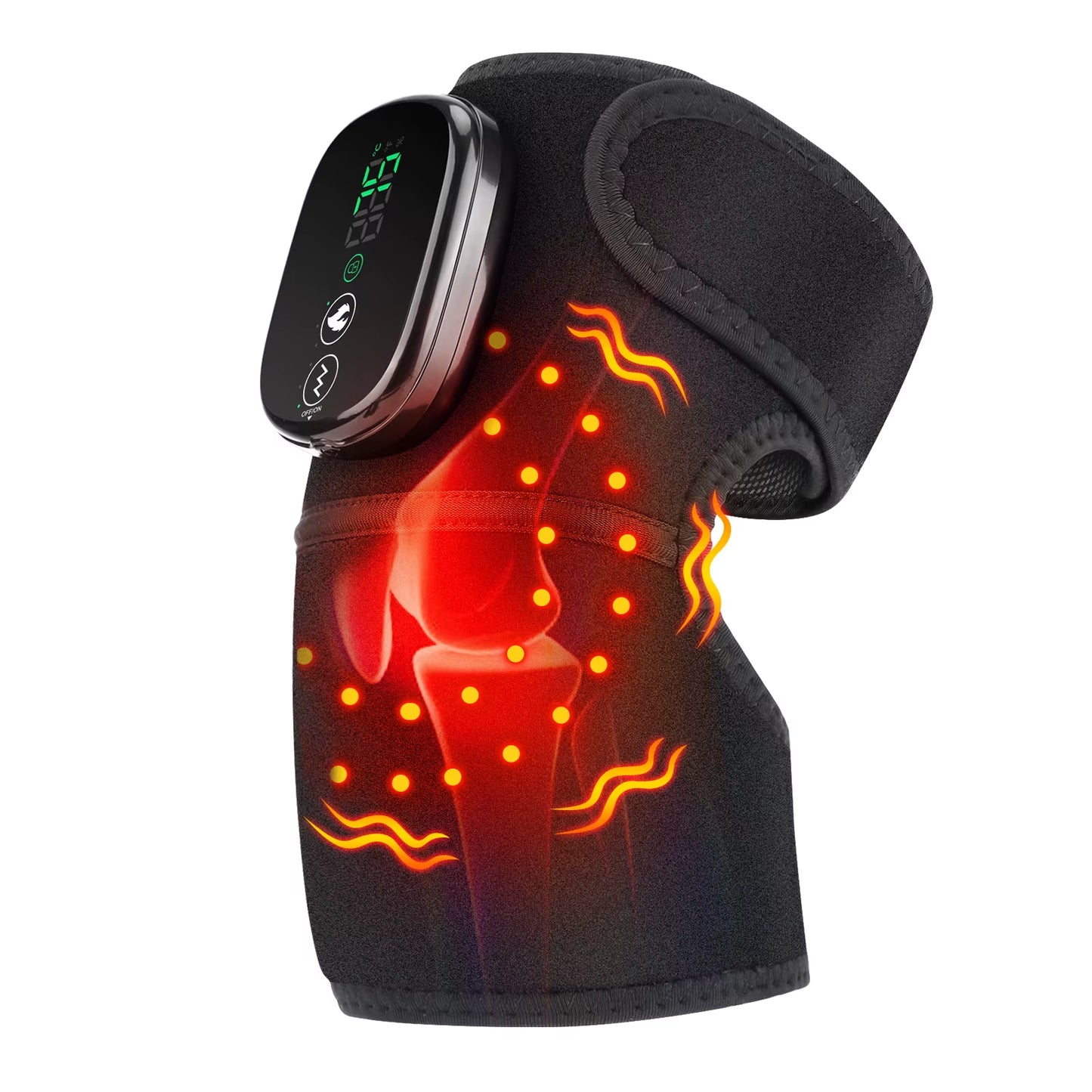 Wireless Electric Knee Brace Vibration Heating Knee Massager Red Light Therapy Hot Compress Knee Pad Shoulder Elbow Pad