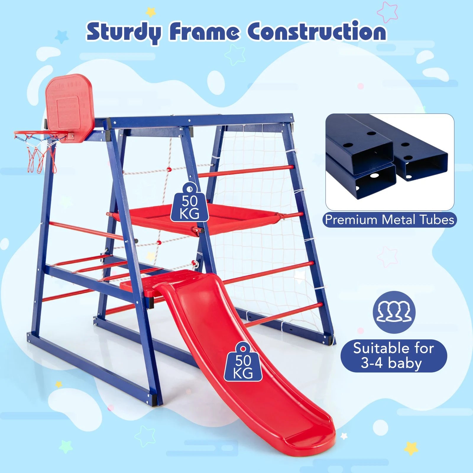 7-in-1 Jungle Gym Playset for Toddlers Aged 3-7