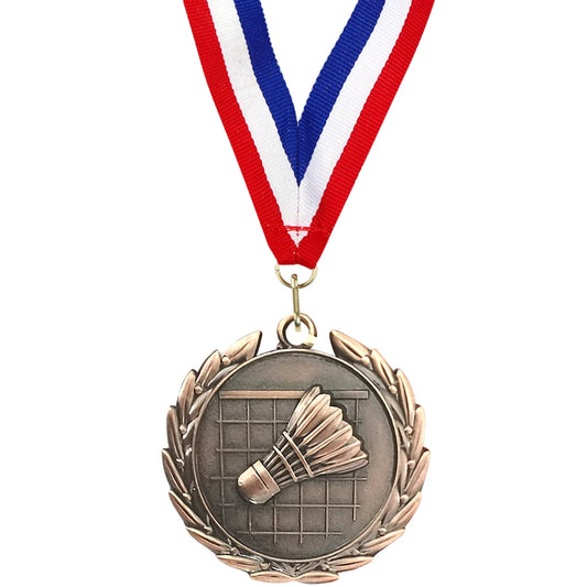 5Cm Badminton Medal Sports Medals with Neck Ribbon Metal Winner Medals Badminton Award Medals for Games Sports Competitions