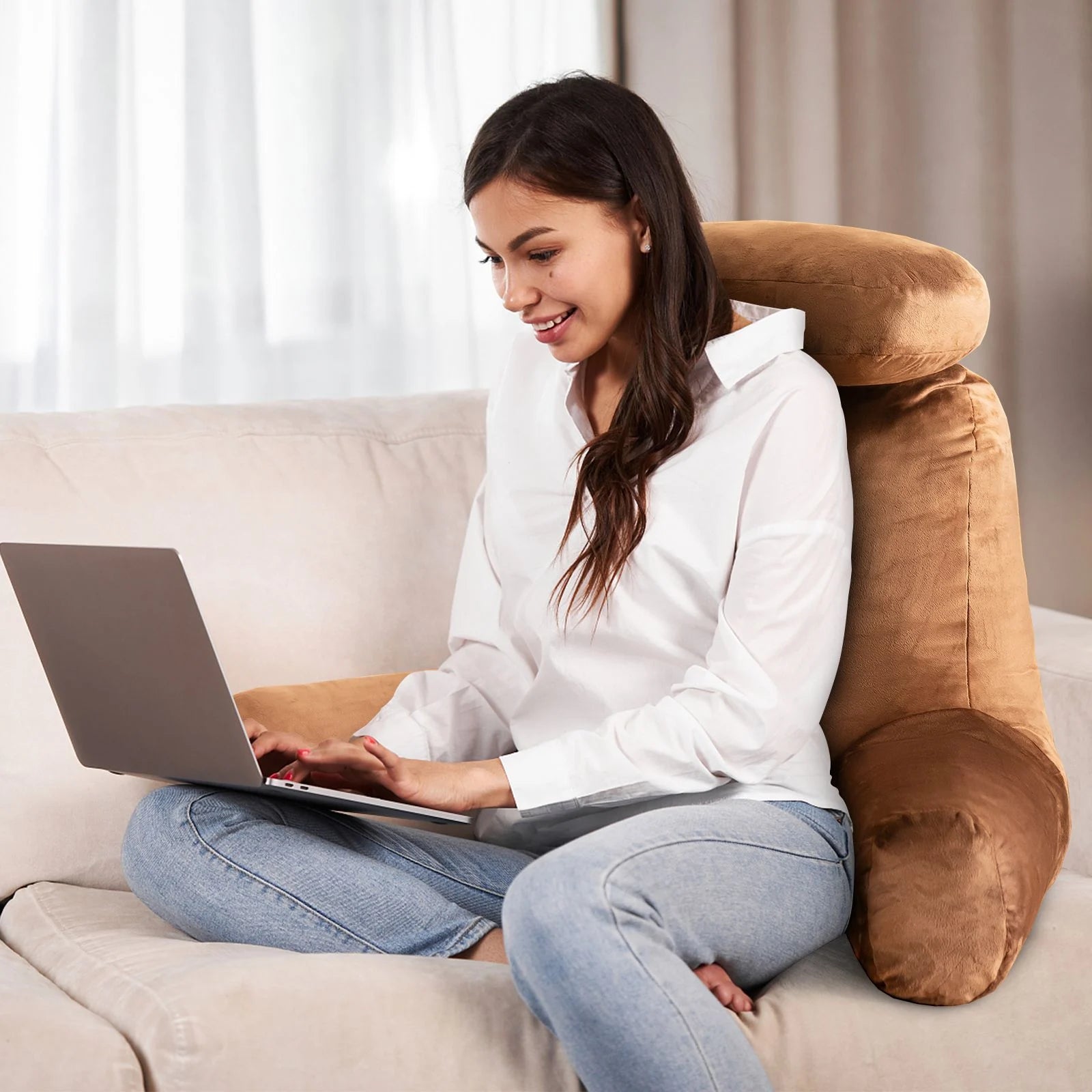 Extra Large Reading Pillow with Removable Neck Support