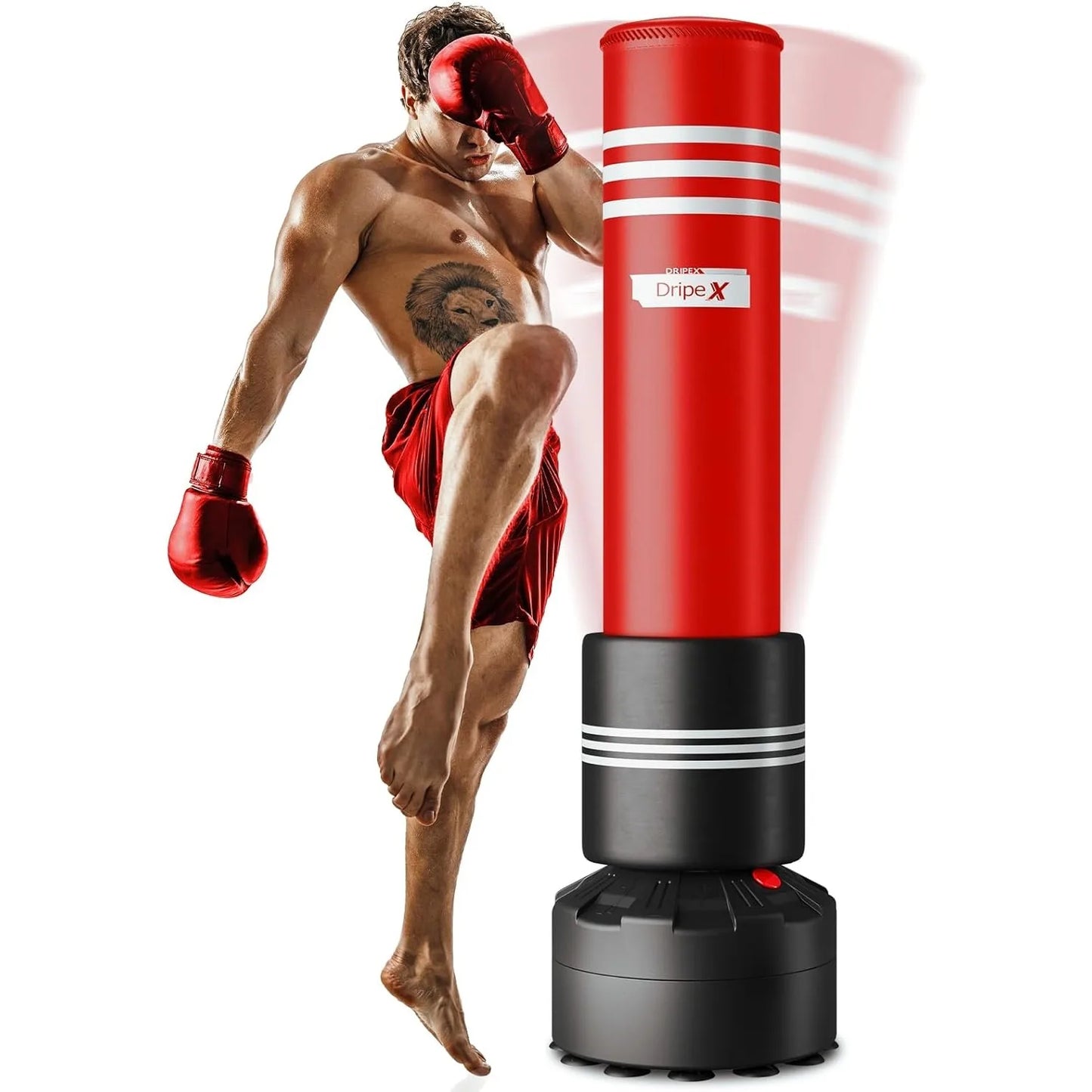 Adult Free Standing Boxing Punch Bag, Heavy Duty Punching Bag Stand with Suction Cup Base - 69''