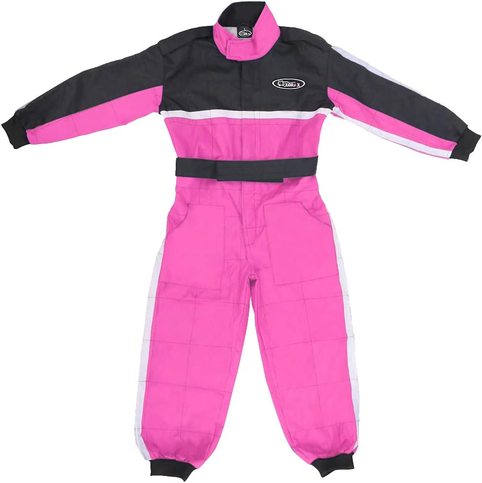 CUB Kids Motocross Suit – Black (9-10 Years) | 1-Piece Junior Race Suit for Boys & Girls | Durable Oxford Quad, ATV & Karting Overalls