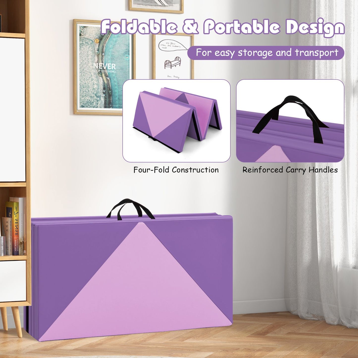 240 cm PU Leather Folding Gymnastics Mat