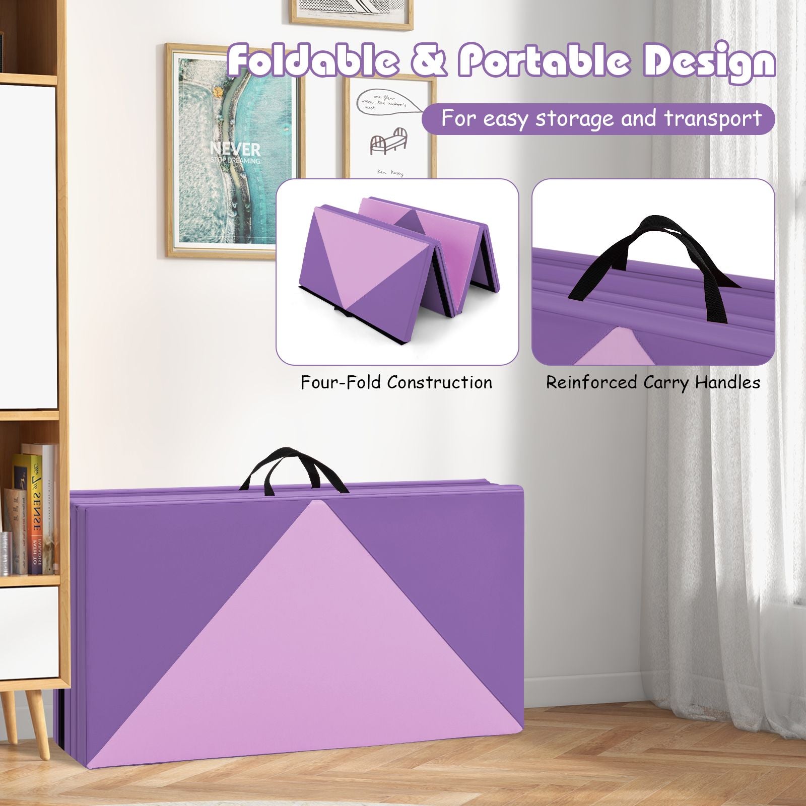 240 cm PU Leather Folding Gymnastics Mat