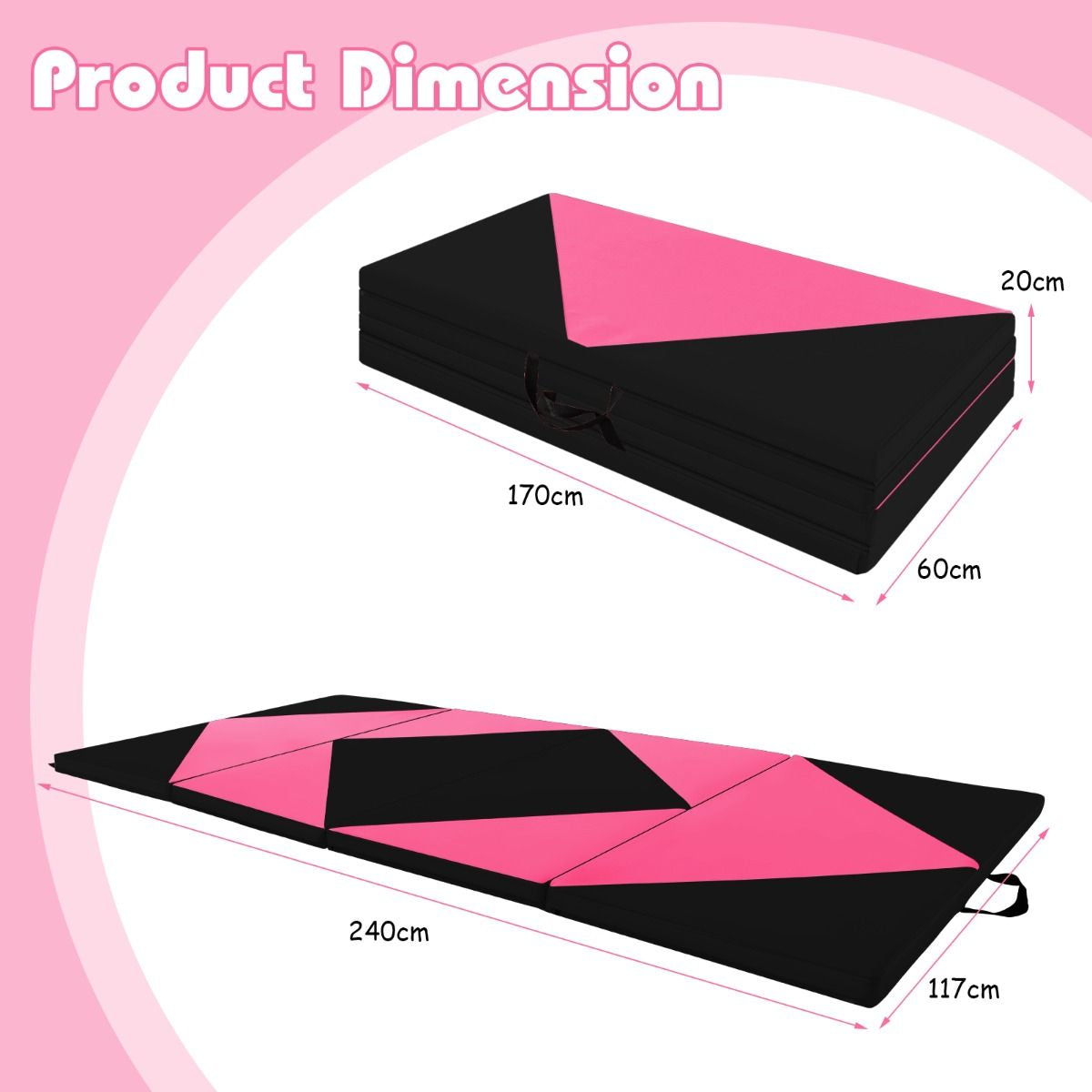 240 cm PU Leather Folding Gymnastics Mat