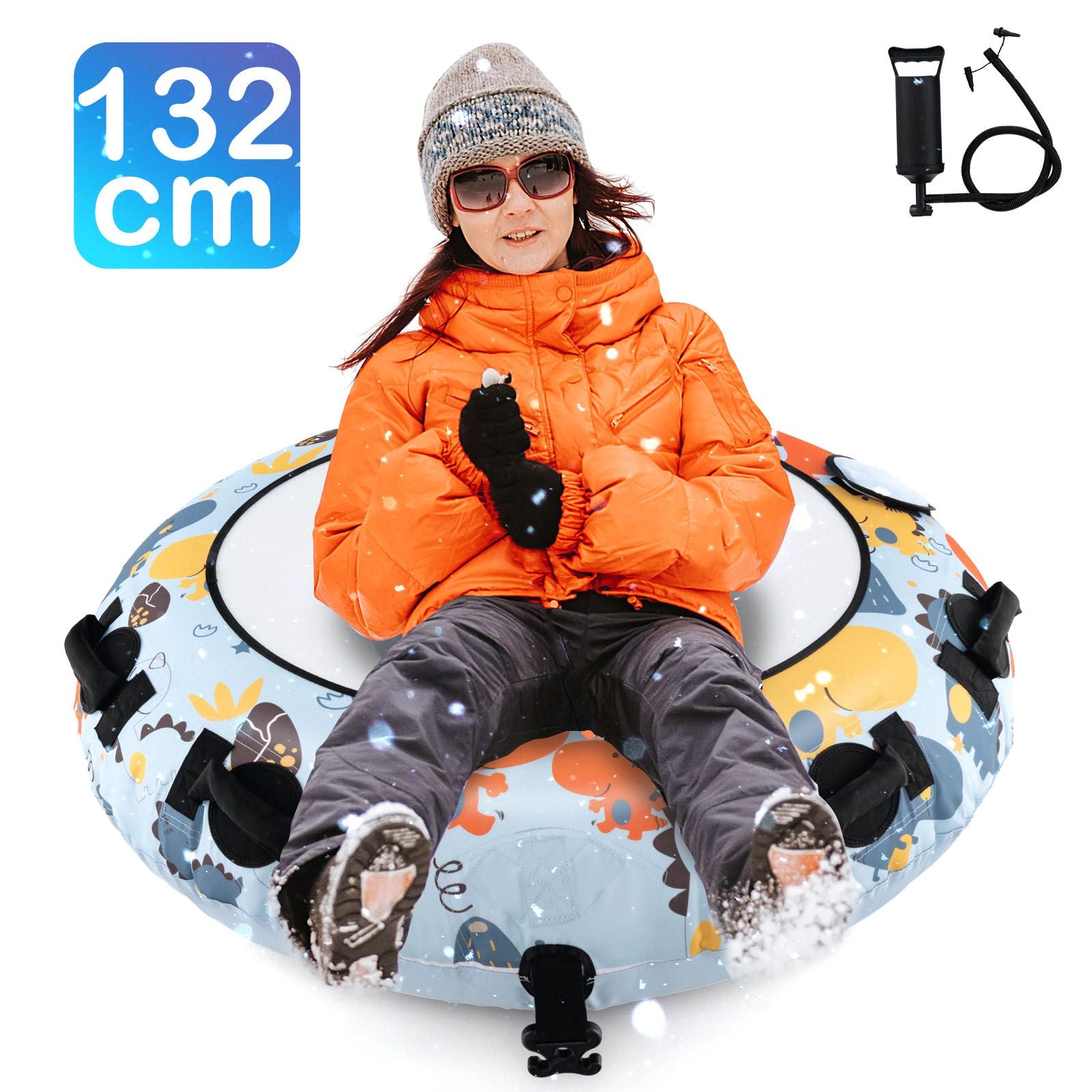 52-Inch Heavy-Duty Snow Tube with Premium Oxford Fabric Cover
