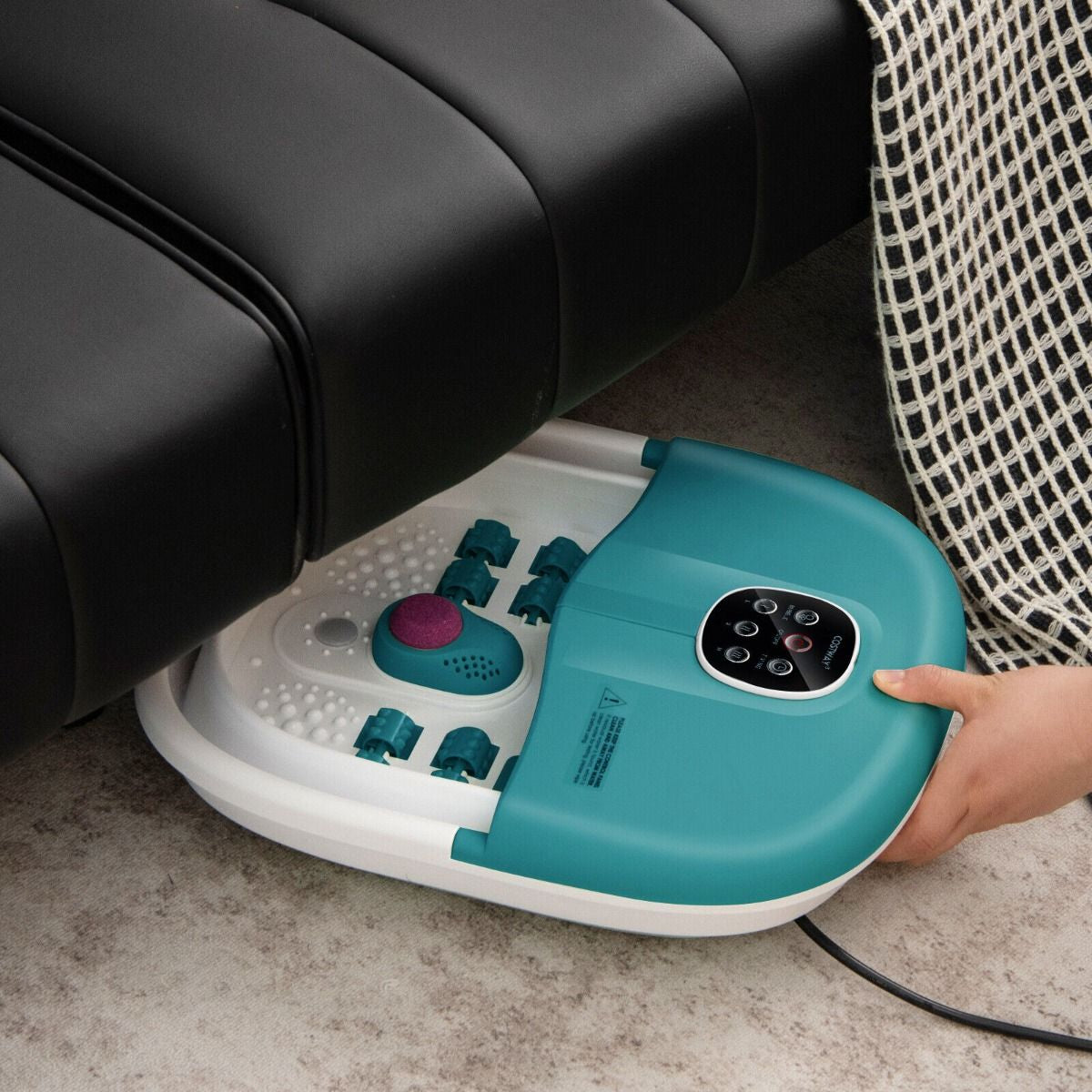 Deluxe Foot Spa Massager with Heat, Bubbles, and Remote Control