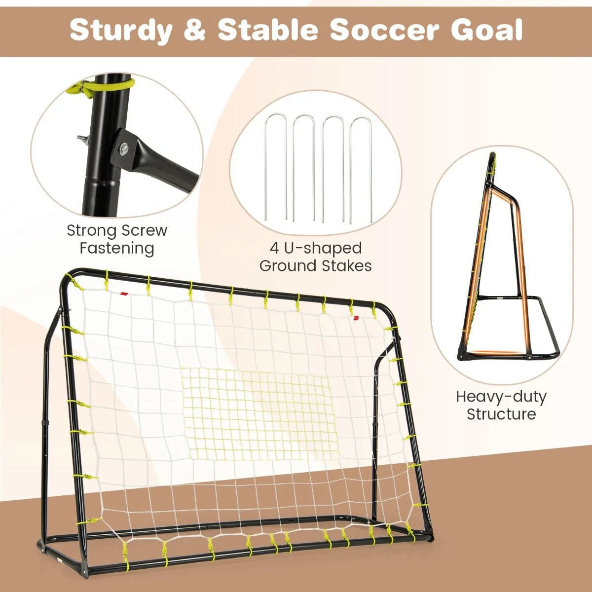2-in-1 Soccer Rebounder and Goal for Children Aged 6 and Above