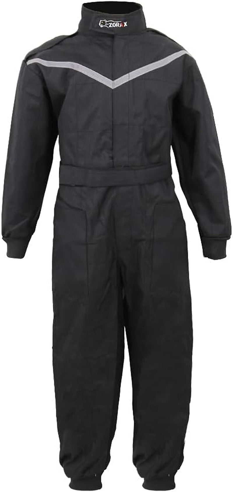 CUB Kids Motocross Suit – Black (9-10 Years) | 1-Piece Junior Race Suit for Boys & Girls | Durable Oxford Quad, ATV & Karting Overalls