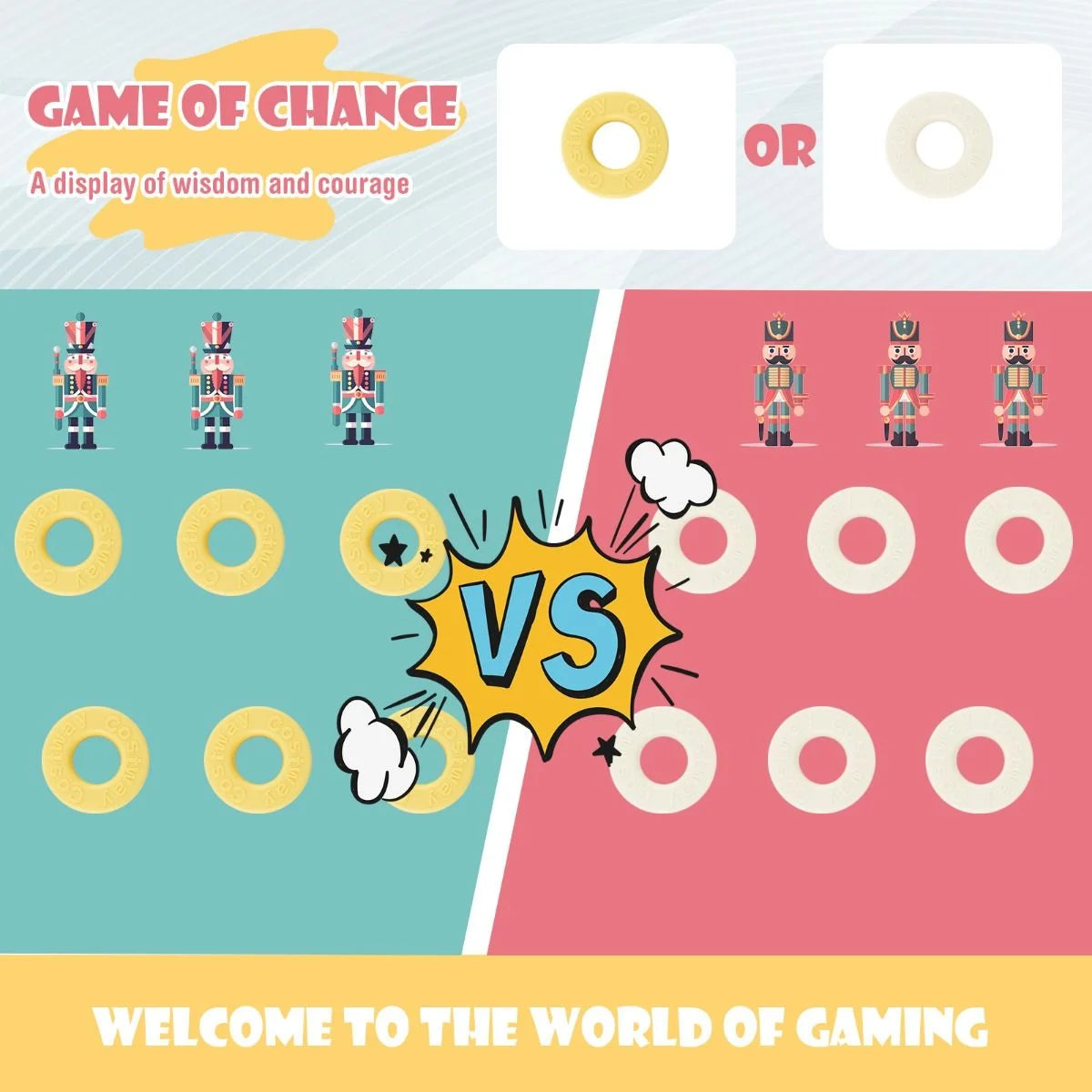 Upgraded 4-To-Score Game Set with Basketball Hoop & Toss Rings – Fun Family Game for Kids & Adults