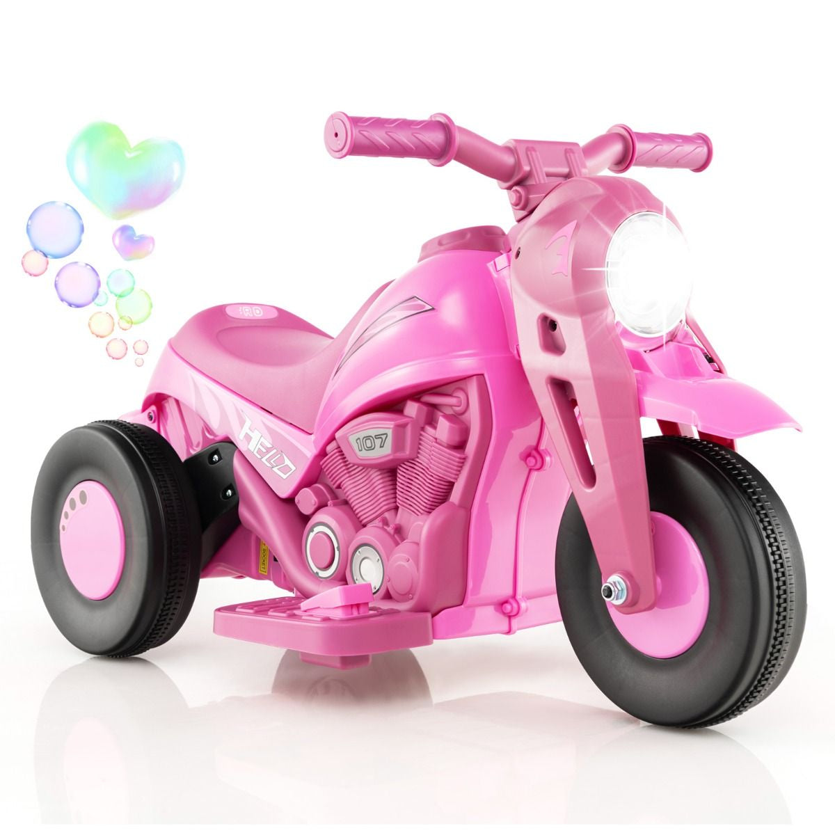 6V Electric Kids Ride-On Motorcycle with Bubble Maker