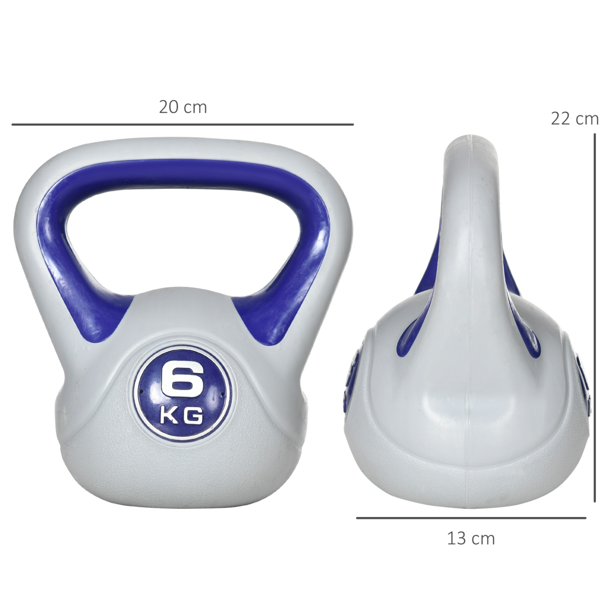 SPORTNOW 6kg Kettlebell: Versatile Home Gym Workout Tool in Purple & Grey - All Round Fitness