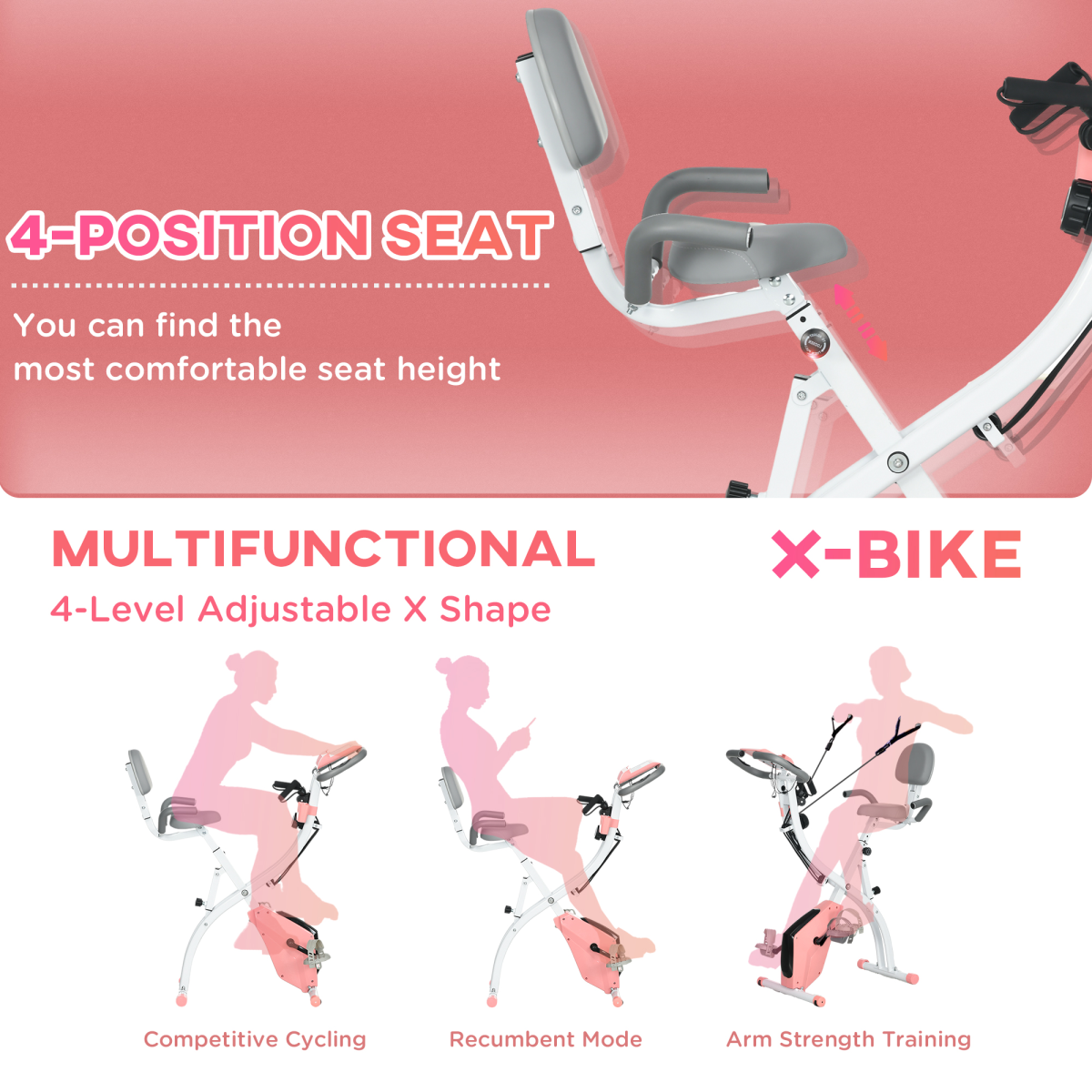 Transform Your Fitness: 2-in-1 Adjustable Upright & Recumbent Exercise Bike - All Round Fitness