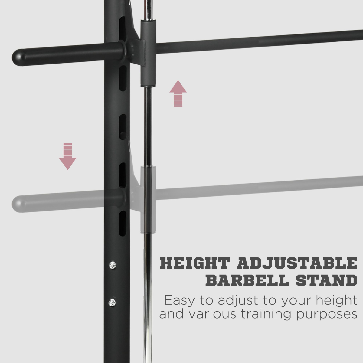 Adjustable Squat Rack with Pull-Up Bar & Barbell Bar – Multi-Function Home Gym Station