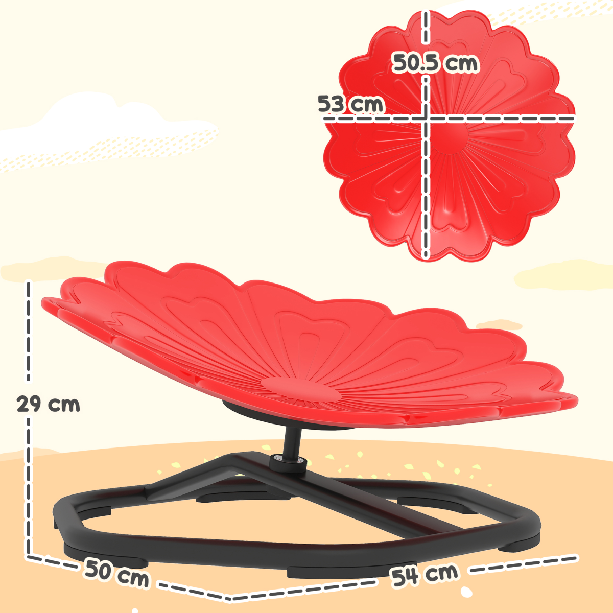AIYAPLAY Sensory Spinning Chair for Kids – Balance, Coordination & Autism-Friendly Play - Red
