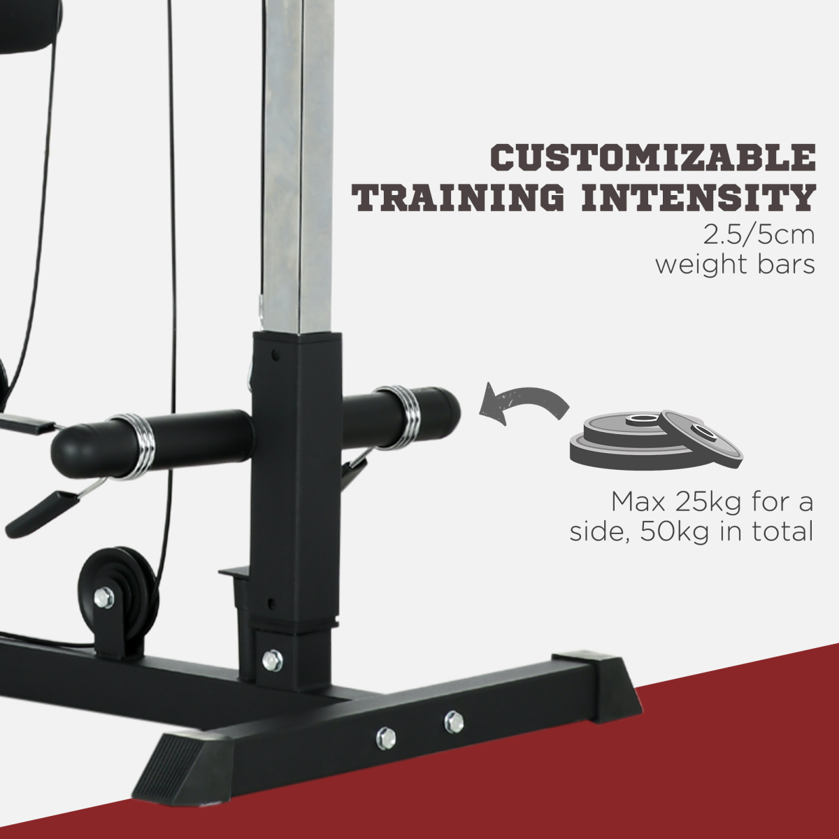 SPORTNOW Power Cage: Ultimate Adjustable Pull-Up Station for Home Workouts - All Round Fitness