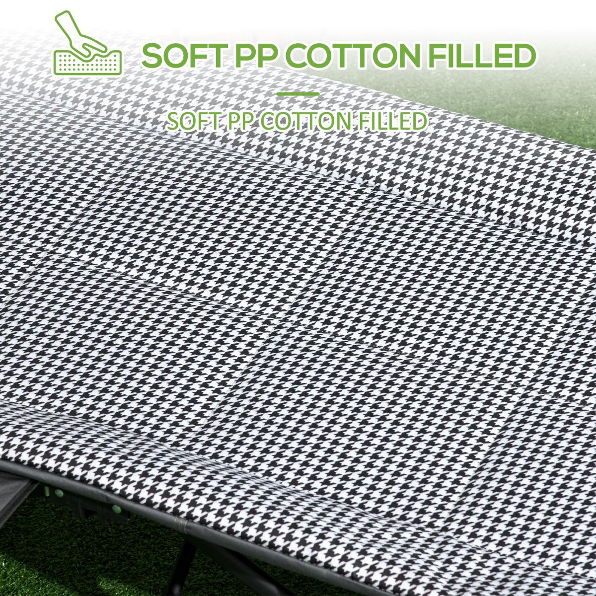 Outsunny Folding Camping Bed with Carry Bag, Cup Holder & Side Pocket – Black