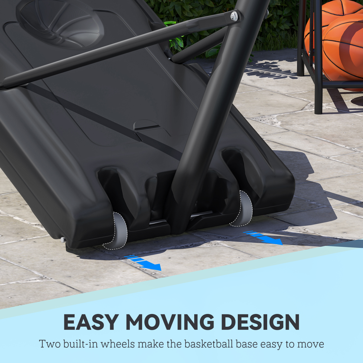 Basketball Hoop Stand – Adjustable 231-305cm with Fillable Base & Wheels