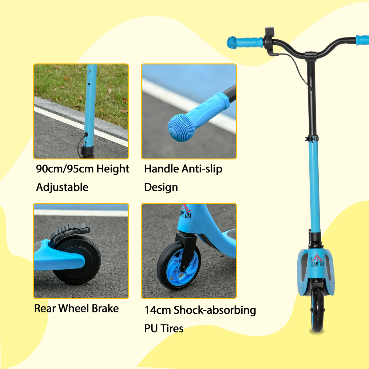 120W HOMCOM Electric Scooter - Stylish, Fast, and Safe with Battery Display - All Round Fitness