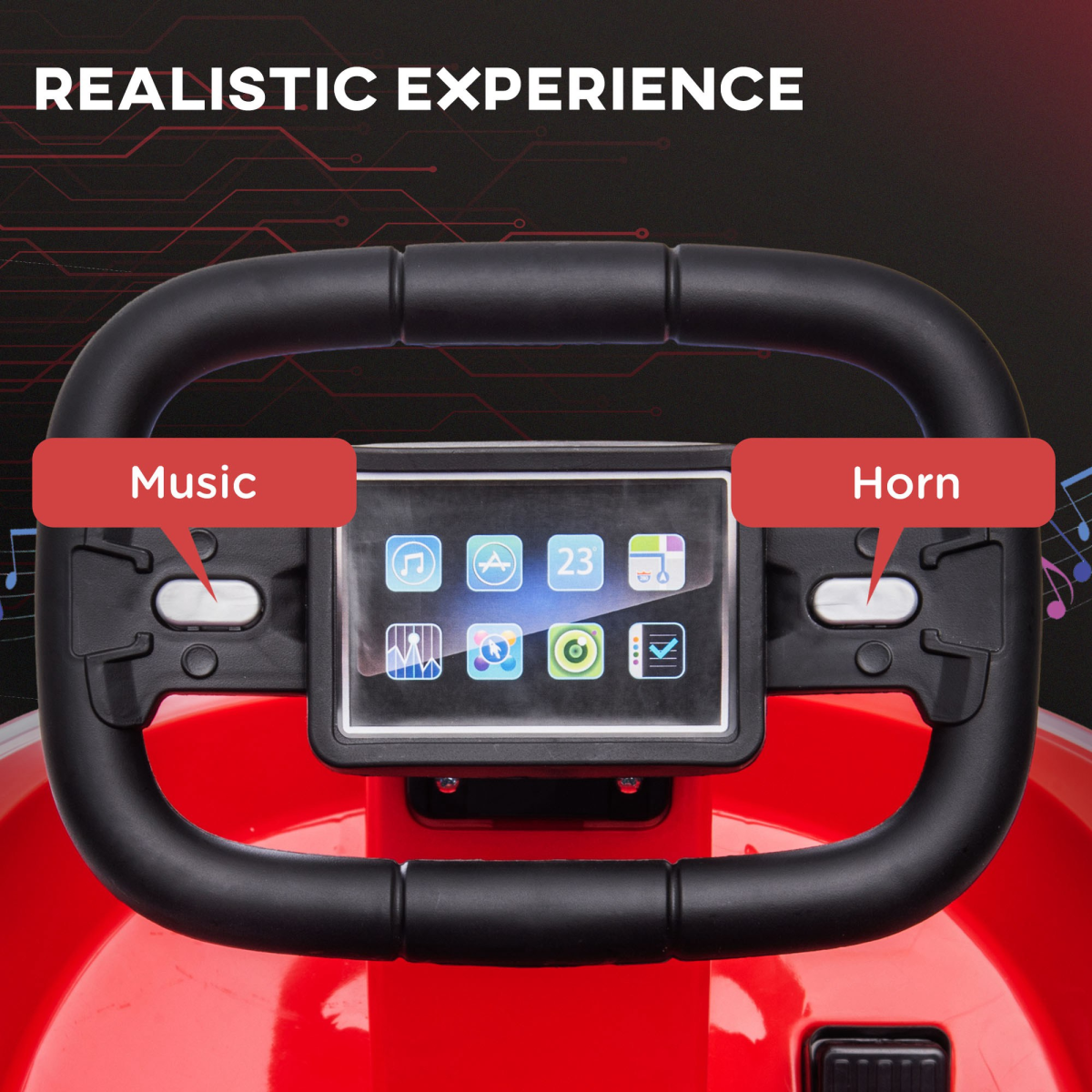 Kids 6V Electric Bumper Car with 360° Spin, Lights & Music – Red