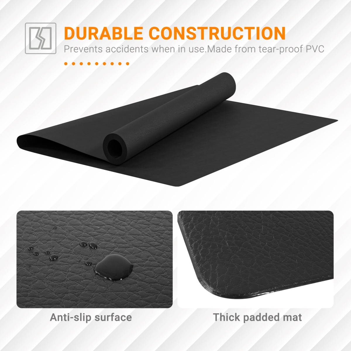 Protective Thick Gym Equipment Mat - Anti-Slip, Durable & Portable by HOMCOM - All Round Fitness