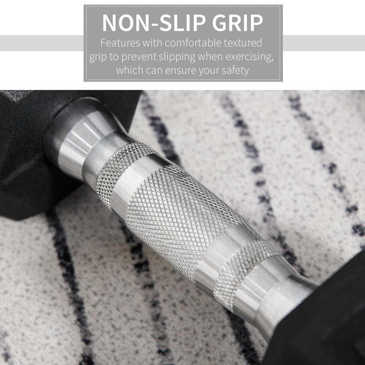 Hexagonal 5kg Rubber Dumbbell Pair for Home Gym Fitness - Durable & Safe! - All Round Fitness