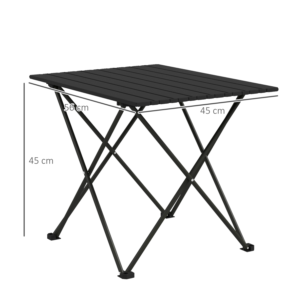 Folding Camping Table – Lightweight Portable Picnic & Hiking Table with Carry Bag, Black