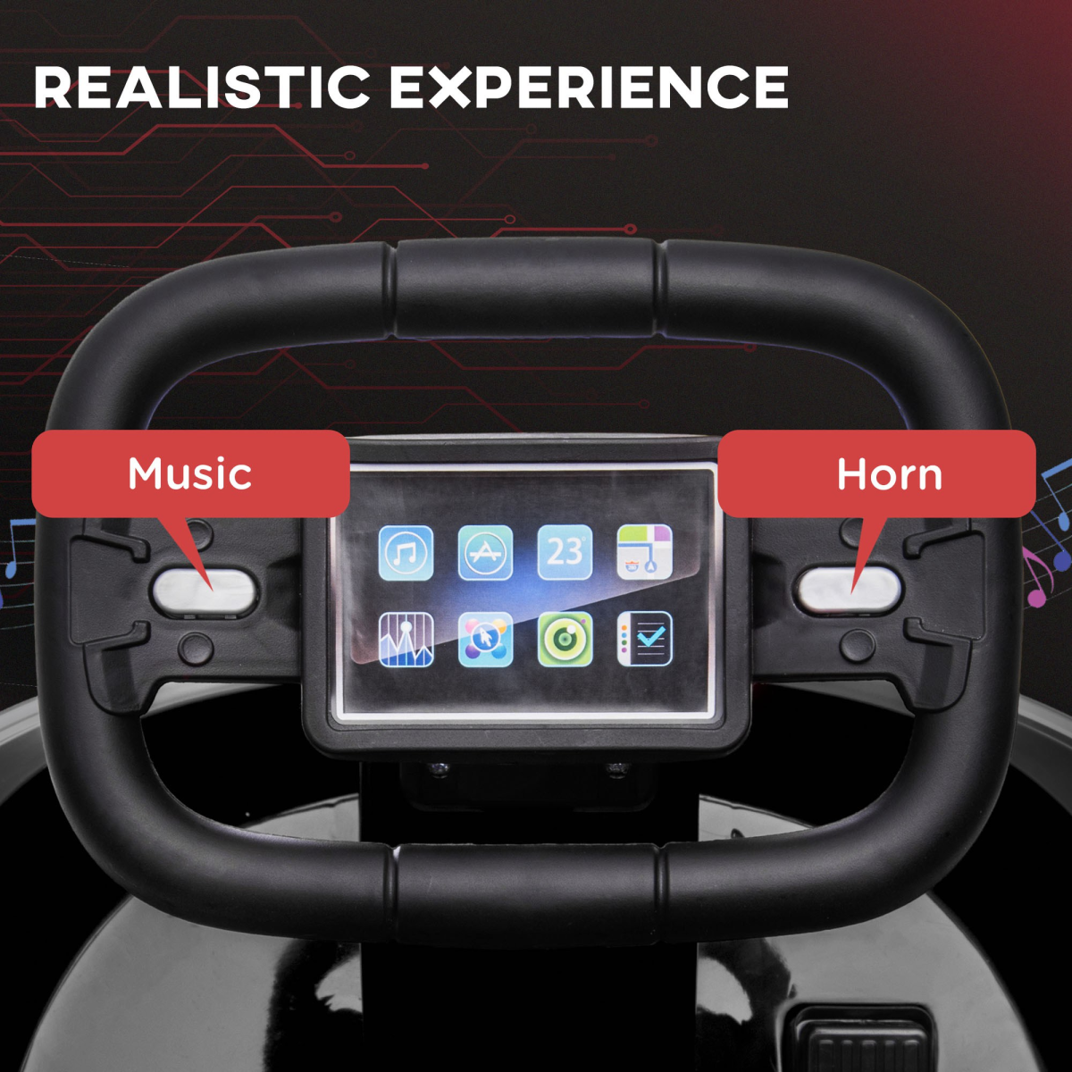 Kids 6V Electric Bumper Car with 360° Spin, Lights & Music – Black